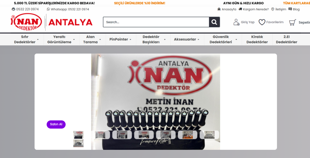 Dedektör Satış ve Kiralama Mağazası | Antalya İnan Dedektör Dedektör Satış ve Kiralama Mağazası | Antalya İnan Dedektör