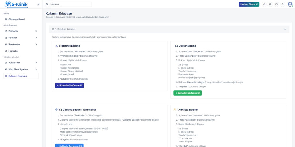 Randevu-Sistemi.com ile Klinik Randevu Sistemi